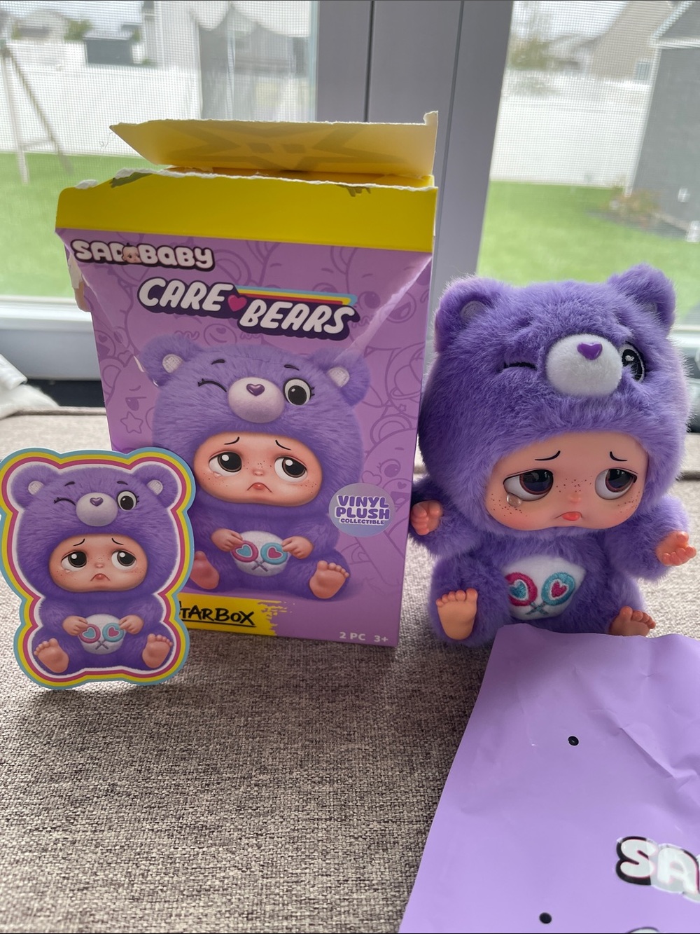 Care Bears Purple Plush Baby Doll with Vinyl Face